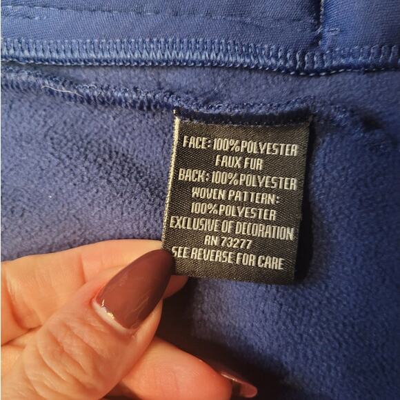 Fila Sport Women’s Sherpa Fleece Jacket Blue Black M Full Zip – Lightweight - Picture 9 of 10